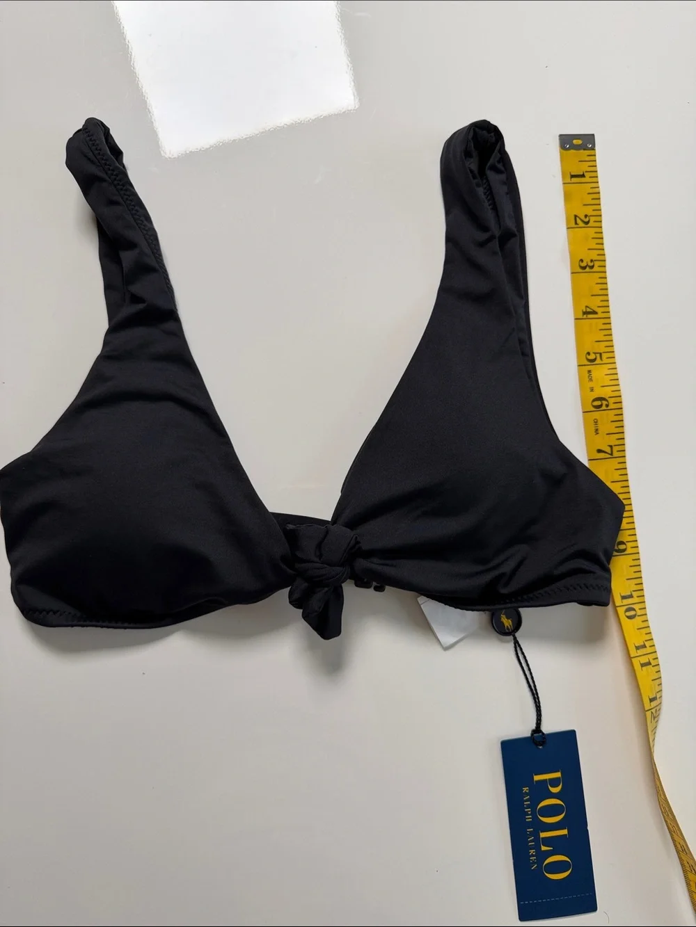 Polo by Ralph Lauren Black Bikini Top with Front Knot